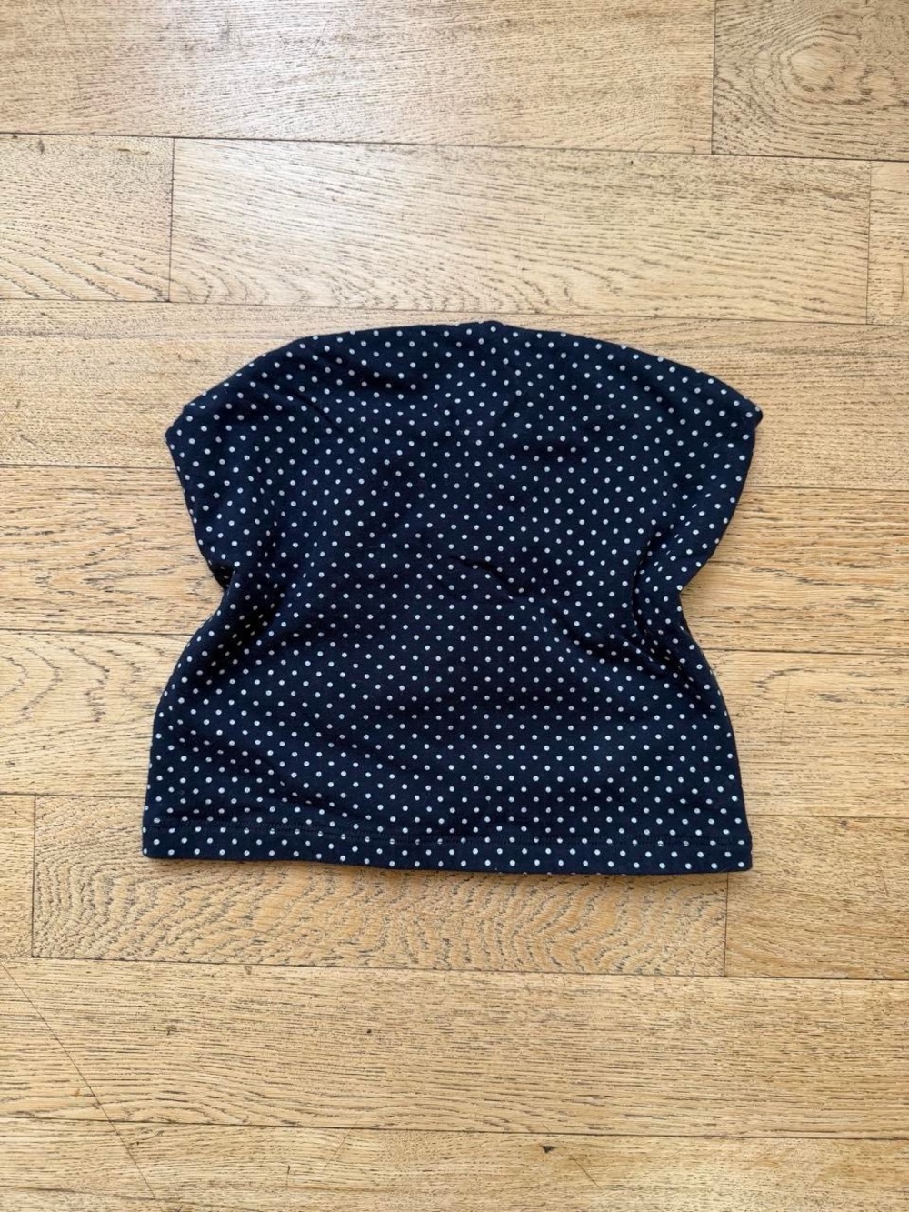Y2K Coquette Blue Polka Dot Strapless Tube Top